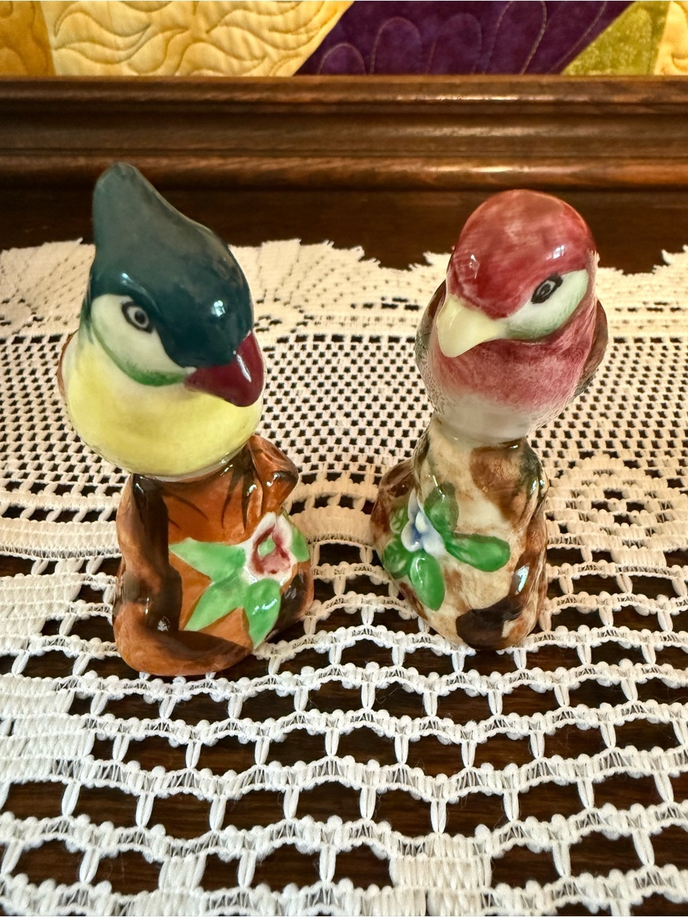 Vintage 1950s Ceramic Bird Salt & Pepper Shakers - Made in Japan